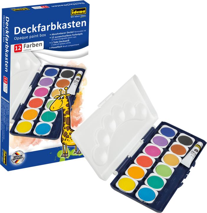 Image du produit Idena Coffret d'encre opaque 12 pièces 1 tube de blanc opaque (Multicolore, 7.50 ml)