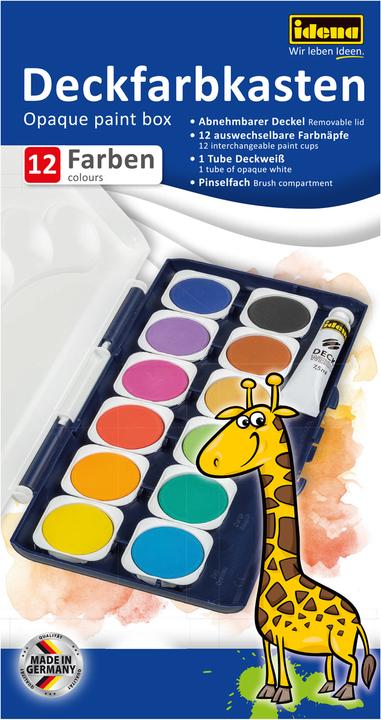 Image du produit Idena Coffret d'encre opaque 12 pièces 1 tube de blanc opaque (Multicolore, 7.50 ml)