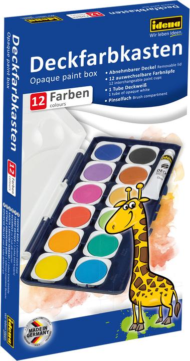 Image du produit Idena Coffret d'encre opaque 12 pièces 1 tube de blanc opaque (Multicolore, 7.50 ml)