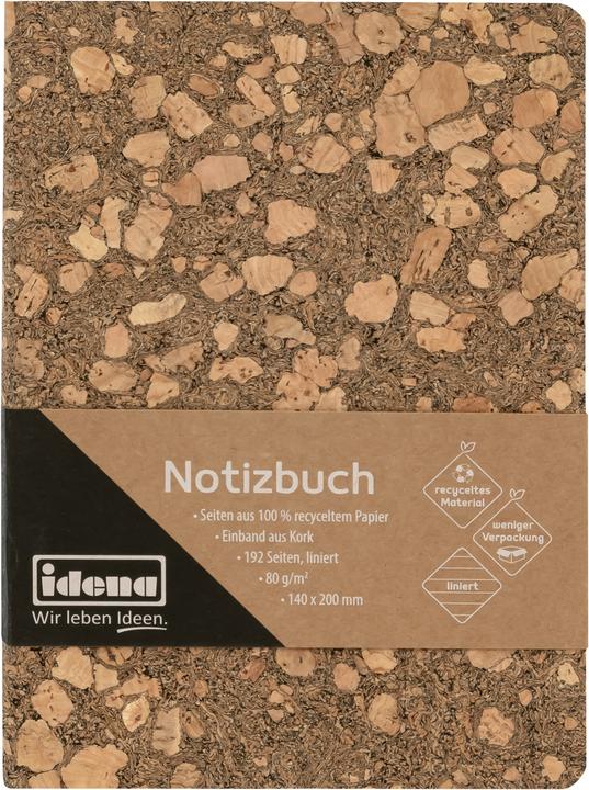Actual product image Idena Notebook cork lined 192 sheets 20x14cm (14 x 20 cm, Lined, Hardcover)