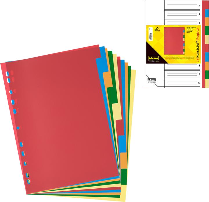 Image du produit Idena Répertoire en plastique A4 10 pièces 120µ