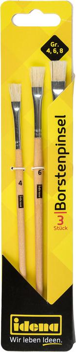 Idena Bristle brush 3sizes 4, 6, 8 FSC100%