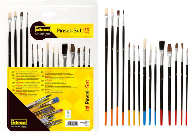 Actual product image Idena Brush set 15s various sorts FSC100%