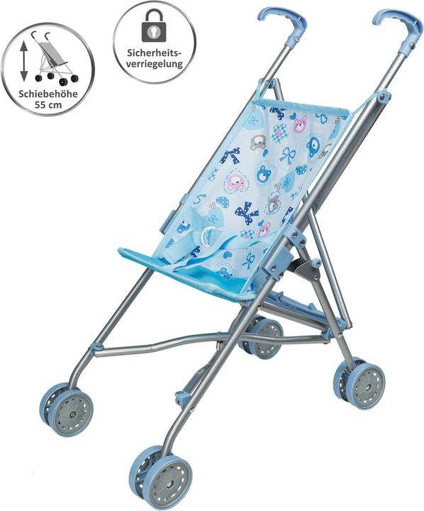 Actual product image Idena Doll buggy blue foldable