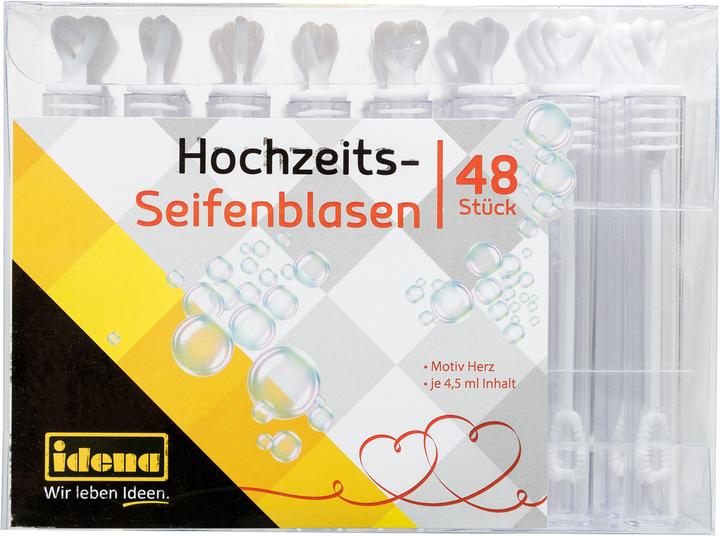Produktbild Idena Seifenblasen Stick mit Herzdeckel 4,5ml 48er
