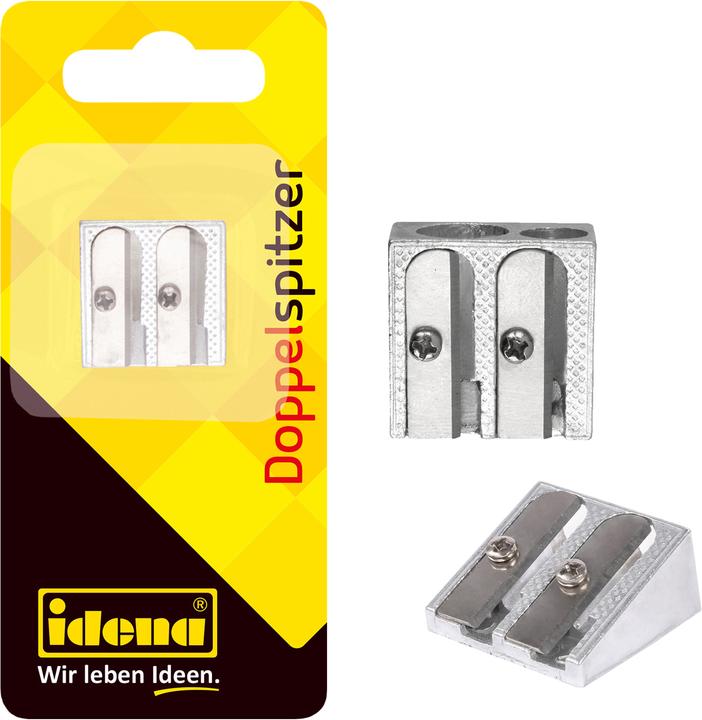 Actual product image Idena Double sharpener wedge shape metal
