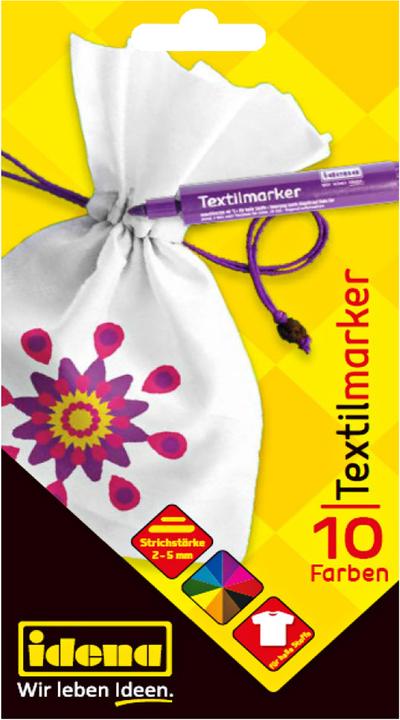 Actual product image Idena Textile marker 10s 2-5mm 10 colours (Multicoloured, 5 mm, 10 x)