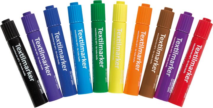 Actual product image Idena Textile marker 10s 2-5mm 10 colours (Multicoloured, 5 mm, 10 x)