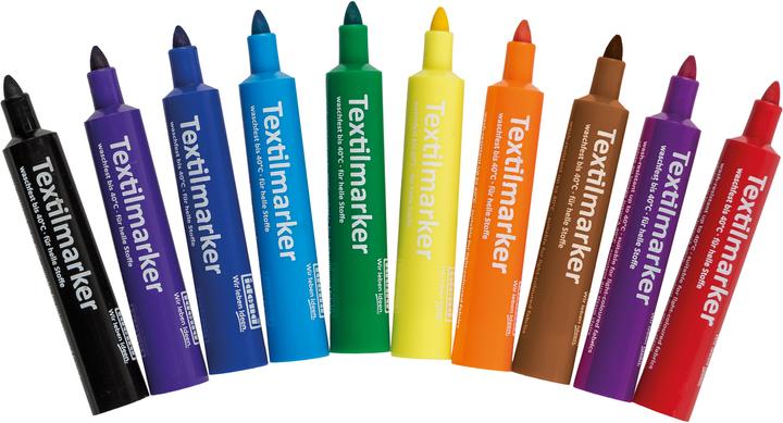 Actual product image Idena Textile marker 10s 2-5mm 10 colours (Multicoloured, 5 mm, 10 x)