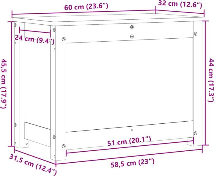 Actual product image VidaXL Truhe (32 x 60 x 45.5 cm)