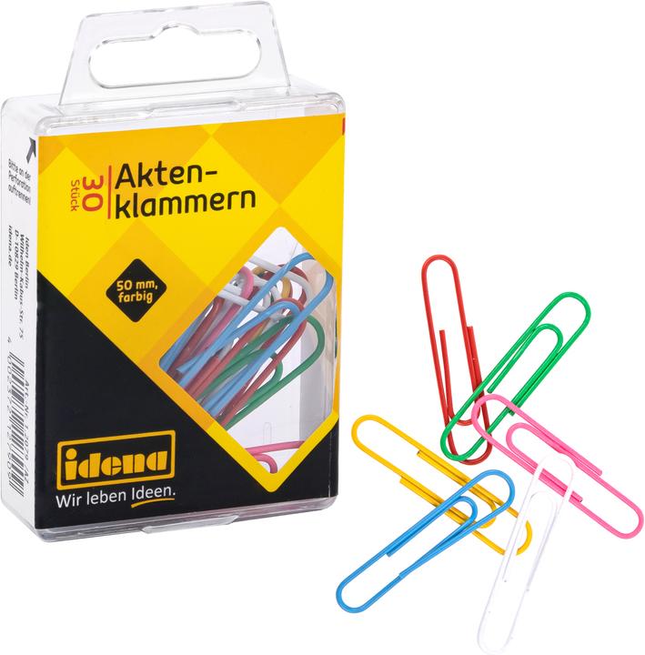 Actual product image Idena File clips 50mm 30pcs,plastic coated (30 x)