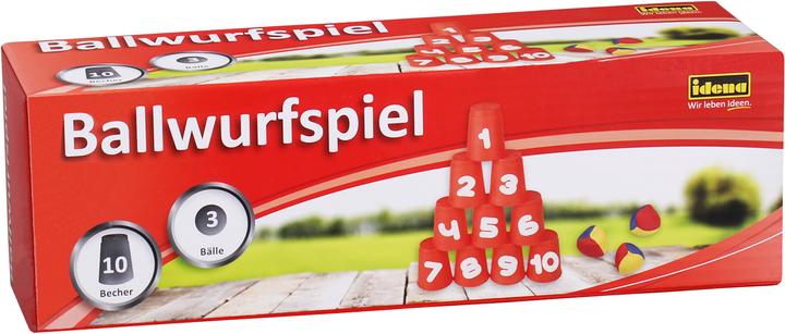 Produktbild Idena Ballwurfspiel 10 Becher, 3 Wurfbälle