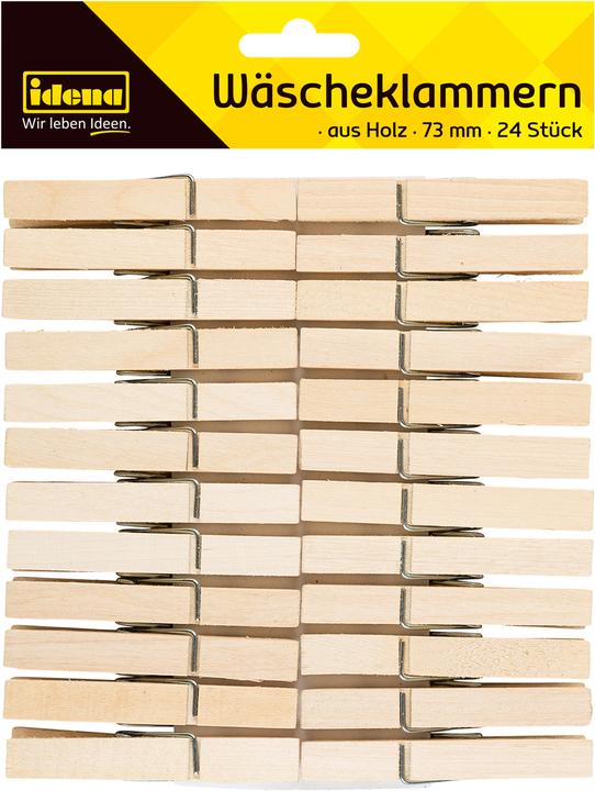 Immagine prodotto Idena Mollette per abiti 73 mm 24 pezzi in legno
