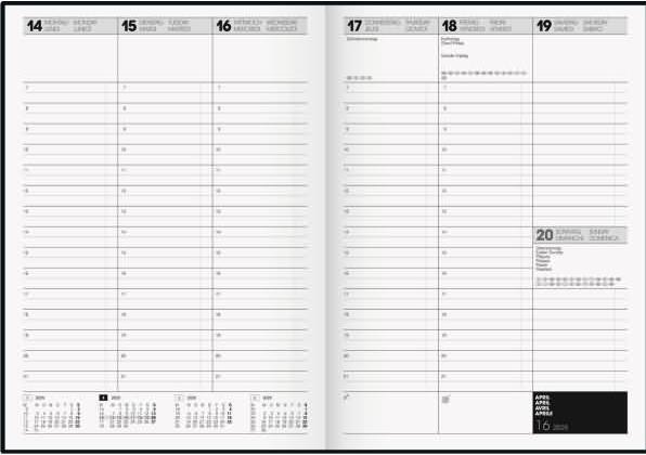 Produktbild Buchkalender 781 21x29,7cm 1 Woche/2 Seiten blau 2025 (A4, Englisch, Deutsch, Italienisch, Französisch)