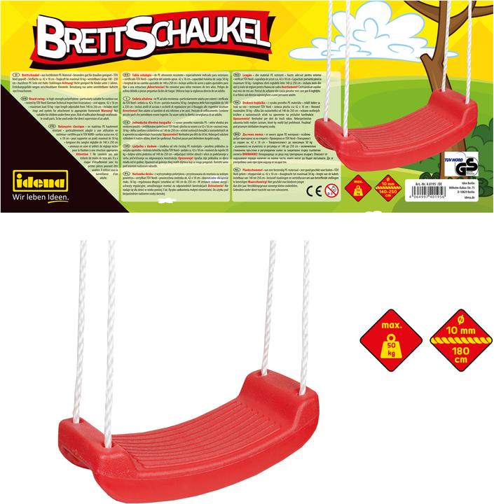 Actual product image Idena Board swing red 42x18cm TÜV and GS