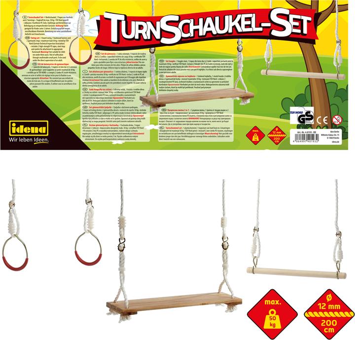 Actual product image Idena Gym Swing Set Swing Trapeze Rings