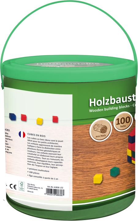 Actual product image Idena Wooden blocks in bucket 100s FSC100%
