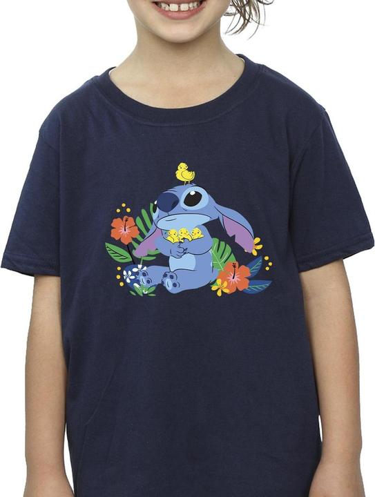 Actual product image Disney Girls Lilo & Stitch Birds Cotton T-Shirt (152, 158)