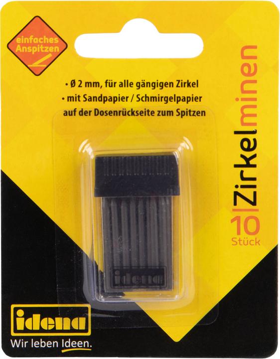 Produktbild Idena Zirkelminen 10er in Dose mit Schleifpapier