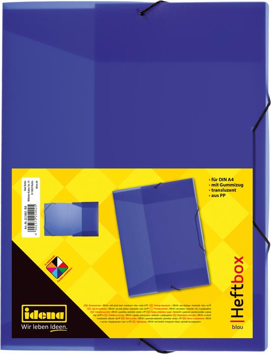 Image du produit Idena Classeur A4 élastique PP translucide bleu (A4, 1 x)