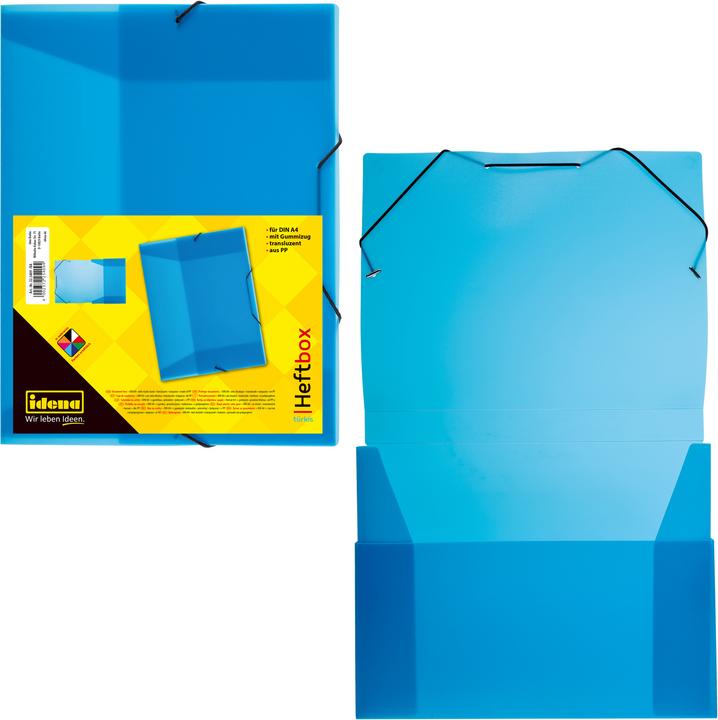 Produktbild Idena Heftbox A4 Gummizug PP transluzent türkis (A4, 1 x)