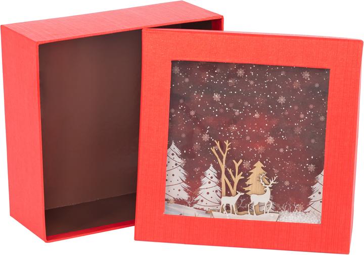 Image du produit Idena Boîte cadeau 3D rouge Noël 21cm FSC-Mix (Coffret cadeau, 1 x)