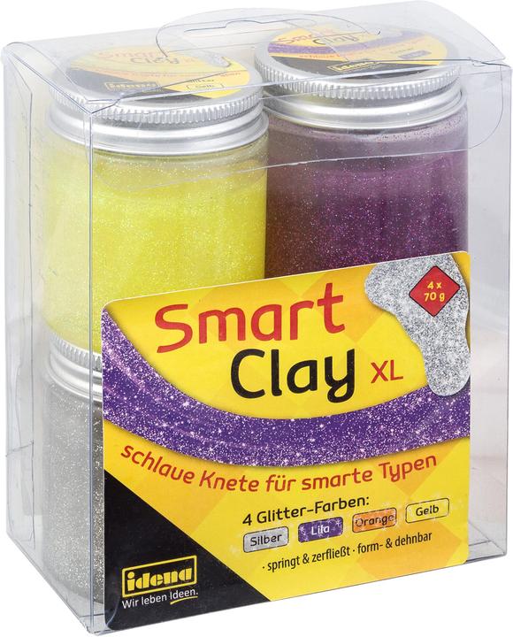 Actual product image Idena XL Smart Clay Glitter, pack of 4, 70g each
