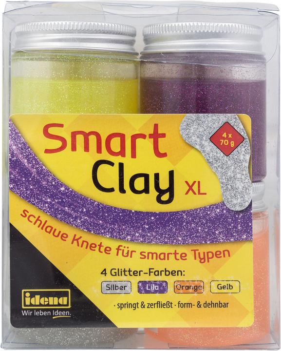 Actual product image Idena XL Smart Clay Glitter, pack of 4, 70g each