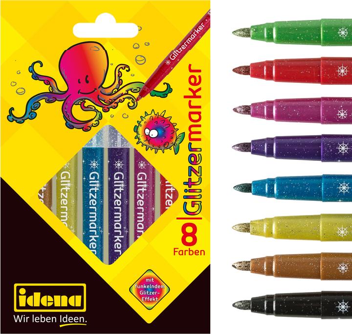 Actual product image Idena Glitter marker 8 colours (Glitter, 8 x)