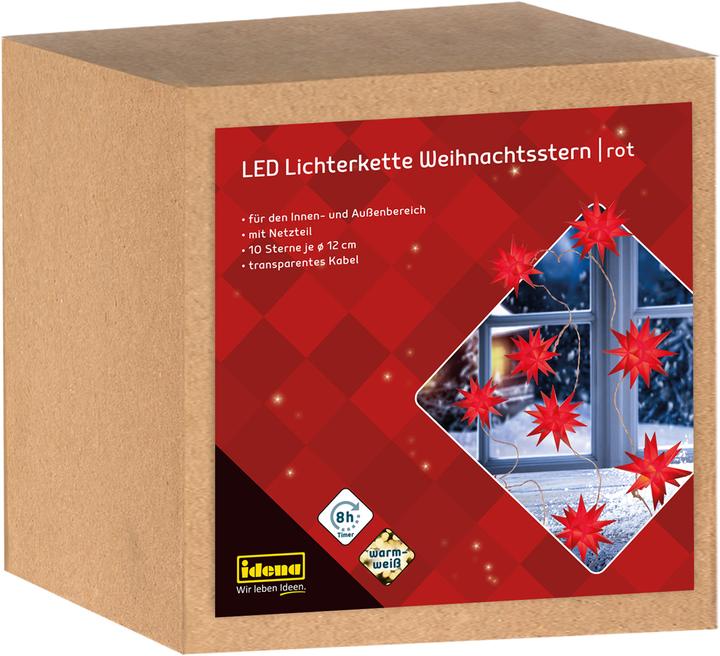 Actual product image Idena LED Fairy Lights 10 Stars red Ø 12cm (0.24 m)