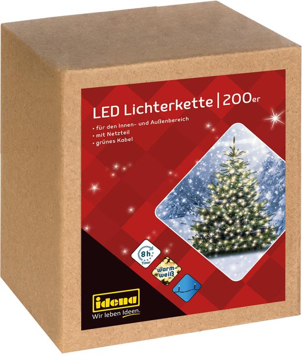 Produktbild Idena LED-Lichterkette 200er warmweiss für Aussen (0.95 m)