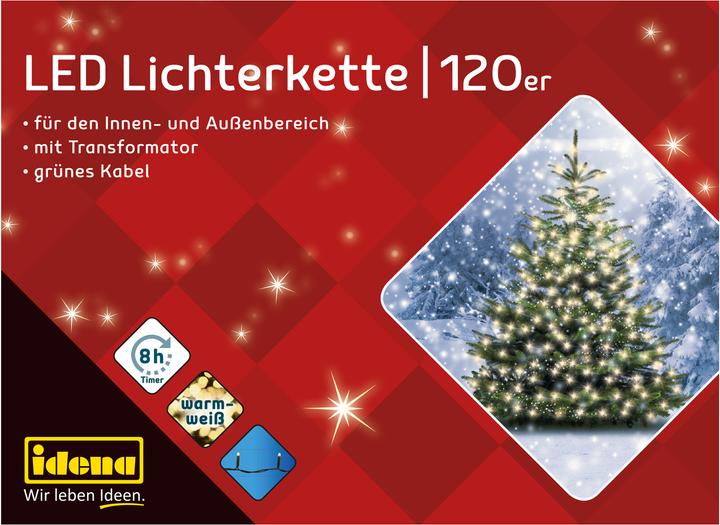 Produktbild Idena LED Lichterkette 120er warmweiss,f.Innen (0.20 m)