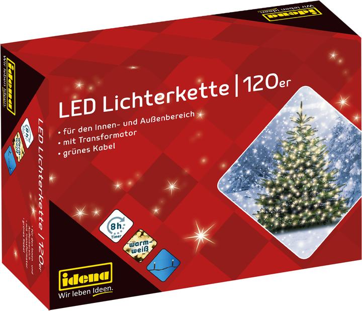 Produktbild Idena LED Lichterkette 120er warmweiss,f.Innen (0.20 m)