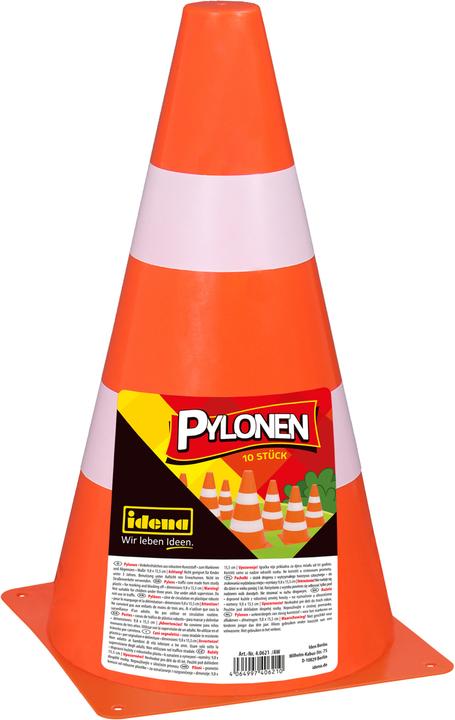 Produktbild Idena Pylonen 15,5x9,8cm orange/weiss 10er