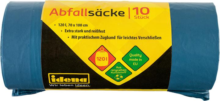 Idena Zugbandsäcke 120l 10 Stück blau 40µ (10 x, 120 l)