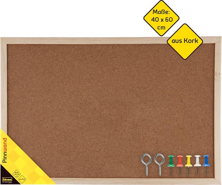 Image du produit Idena Tableau d'affichage 60x40cm avec accessoires (Tableau d'affichage, 40 x 60 cm)