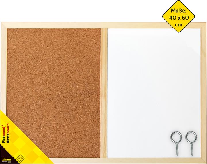 Actual product image Idena Combination board 60x40cm whiteboard and pinboard (Combination board, 60 x 40 cm)