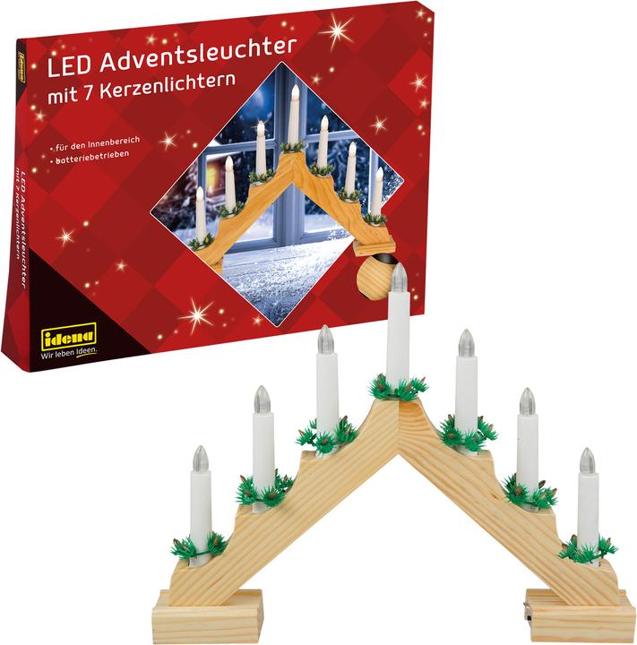 Produktbild Idena LED Adventsleuchter natur 7 Kerzenlichter
