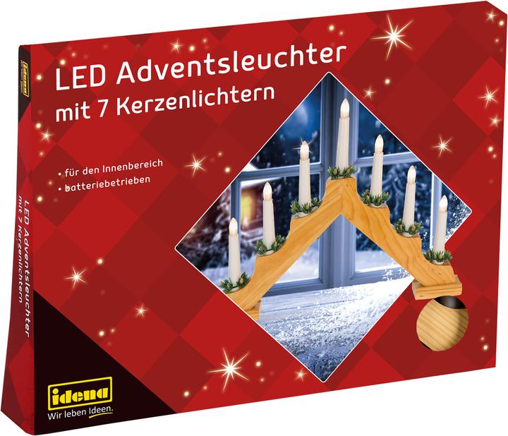 Produktbild Idena LED Adventsleuchter natur 7 Kerzenlichter