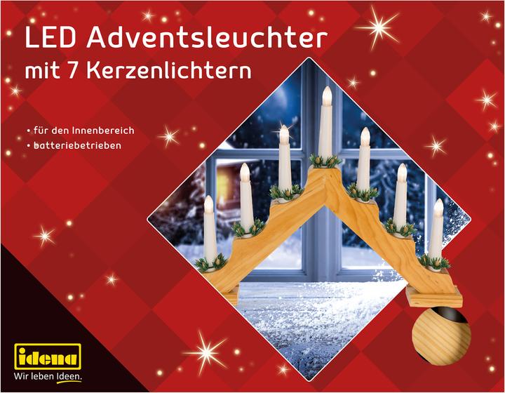 Produktbild Idena LED Adventsleuchter natur 7 Kerzenlichter
