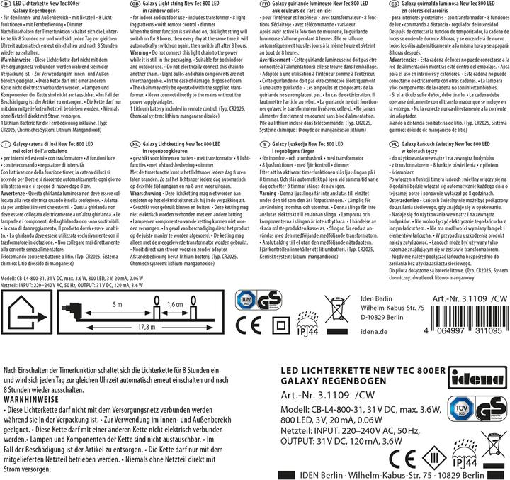 Produktbild Idena Galaxy Lichterkette Newtec 800 LED Regenbogen (17.80 m)