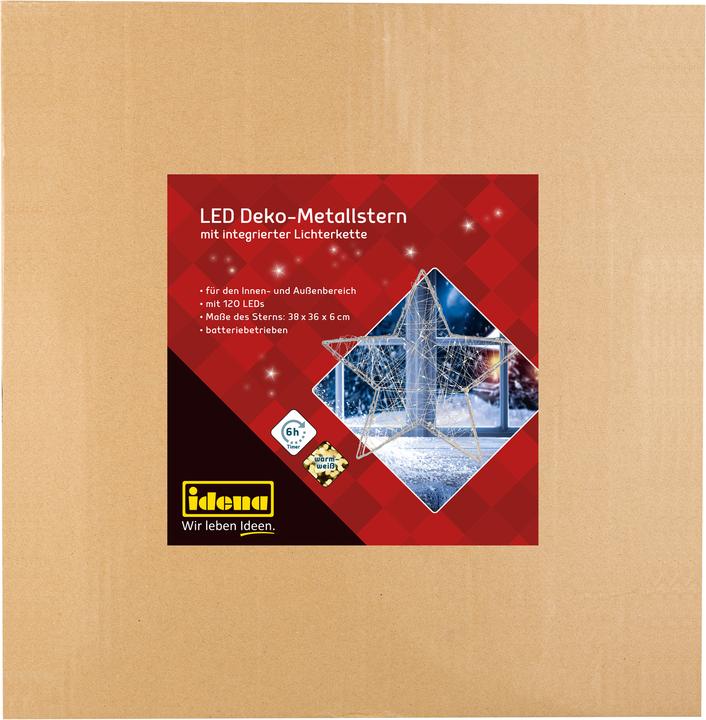 Actual product image Idena LED Decostar 120 Metal 38x36x6cm Battery (0.06 m)