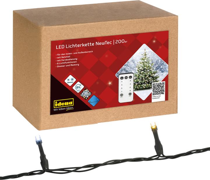 Actual product image Idena Light chain NewTec 200 LED warm white and white (27.90 m)