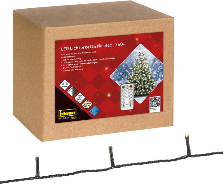 Produktbild Idena Lichterkette NewTec 360 LED ww Lichtsensor (43.90 m)