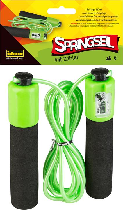 Actual product image Idena Skipping Rope with Counter 220cm green (220 cm)