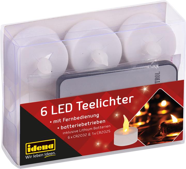 Productafbeelding Idena LED-theelichtjes 6st met afstandsbediening (6 x)