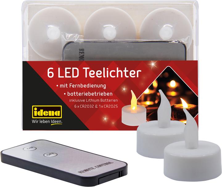 Productafbeelding Idena LED-theelichtjes 6st met afstandsbediening (6 x)