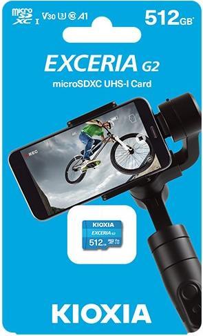 Produktbild Kioxia MICRO SD 512GB EXCERIA G2 W/ADAPTOR (512 GB, microSDHC, U3, UHS-III)