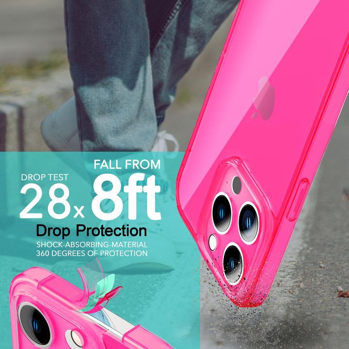 Actual product image Nalia Clear Transparent Neon Silicone Sleeve (Apple iPhone 14 Pro Max)