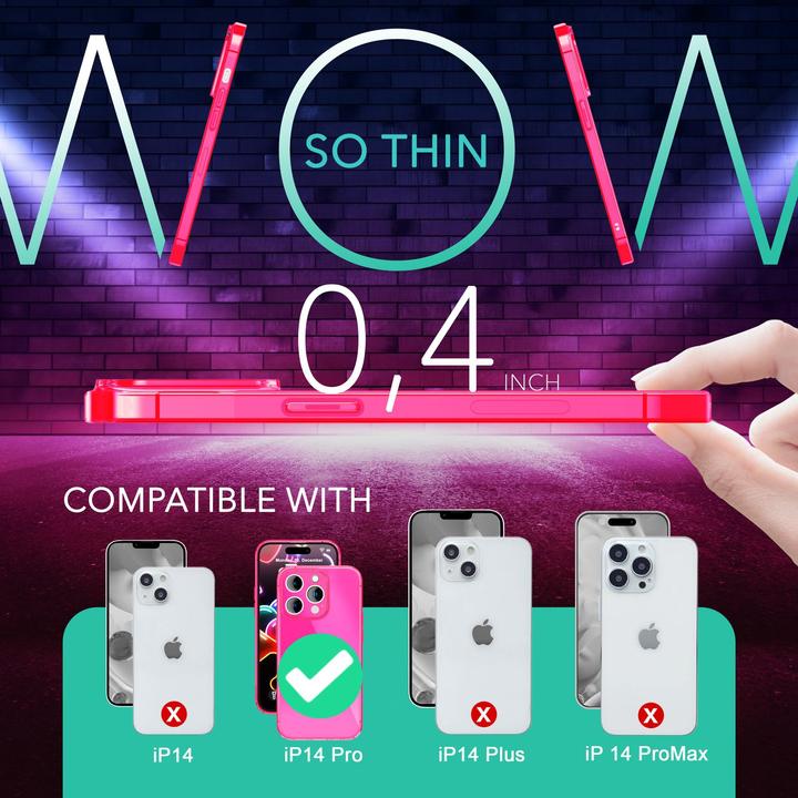 Produktbild Nalia Klar Transparente Neon Silikon Hülle (Apple iPhone 14 Pro)